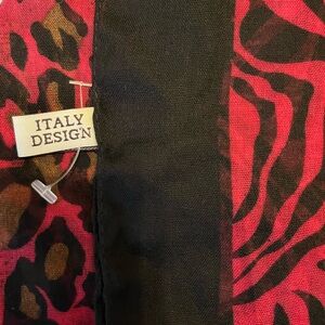 Red and black Shiny zebra women scarf